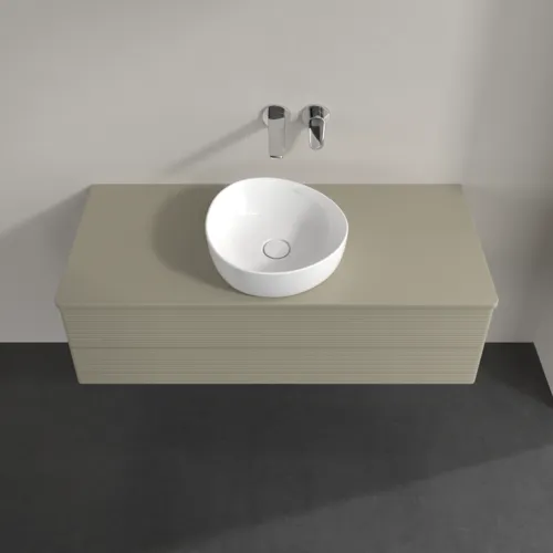 Bild von VILLEROY BOCH Antao Waschbeckenunterschrank, 2 Auszüge, 1200 x 360 x 500 mm, Front mit Struktur, Stone Grey Matt Lacquer / Stone Grey Matt Lacquer #K21110HK