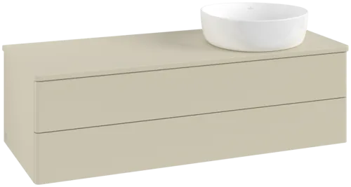 Bild von VILLEROY BOCH Antao Waschbeckenunterschrank, 2 Auszüge, 1200 x 360 x 500 mm, Front ohne Struktur, Silk Grey Matt Lacquer / Silk Grey Matt Lacquer #K23010HJ