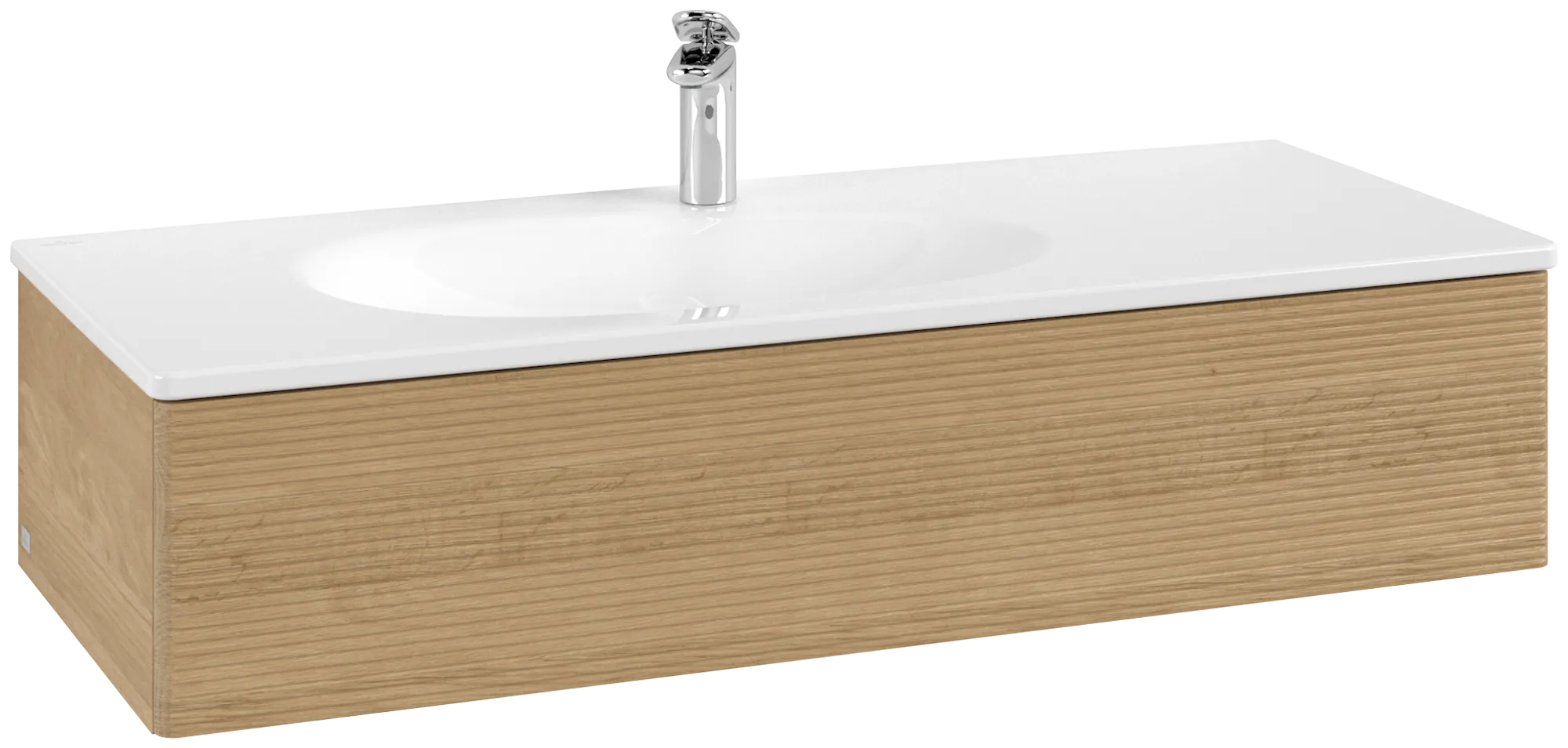 Obrázek VILLEROY BOCH Antao Vanity unit, with lighting, 1 pull-out compartment, 1188 x 256 x 493 mm, Front with grain texture, Honey Oak #L03100HN