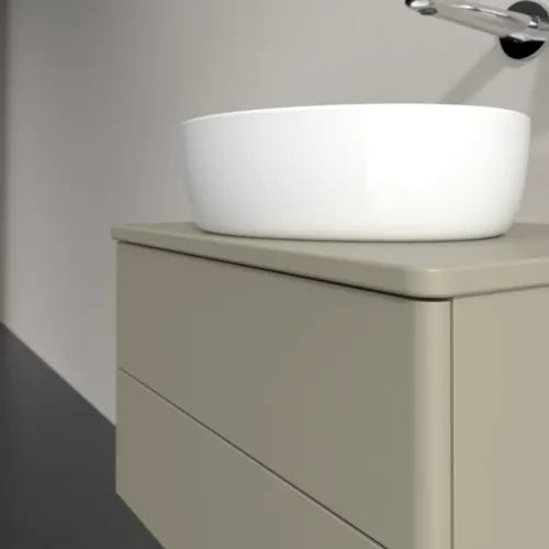 Bild von VILLEROY BOCH Antao Waschbeckenunterschrank, 2 Auszüge, 600 x 360 x 500 mm, Front ohne Struktur, Stone Grey Matt Lacquer / Stone Grey Matt Lacquer #K18050HK