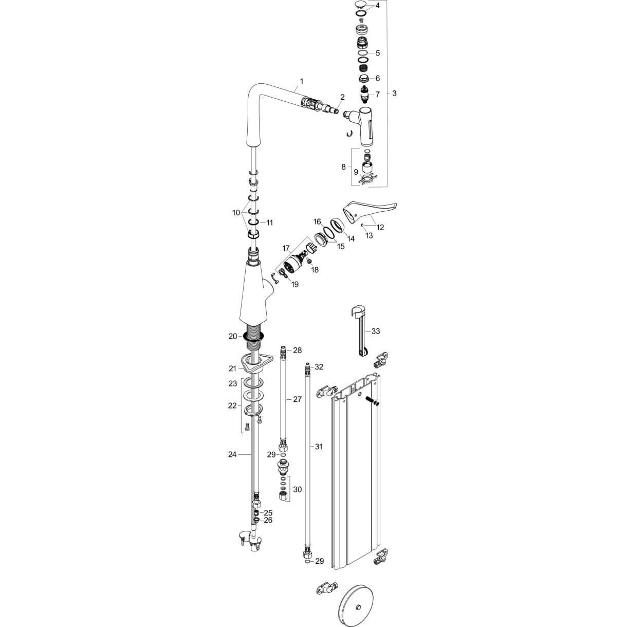 Bild von HANSGROHE Metris Select M71 Single lever kitchen mixer 320, pull-out spray, 2jet, sBox Stainless Steel Finish 73816800