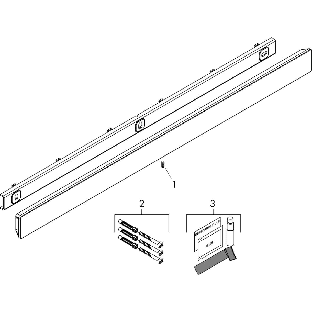 Obrázek HANSGROHE WallStoris Wall bar 50 cm Matt Black 27902670