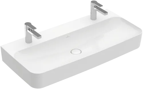 Bild von VILLEROY BOCH Finion Waschbecken, 1000 x 470 x 165 mm, Weiß Alpin CeramicPlus, ohne Überlauf, Unterseite geschliffen #41681LR1