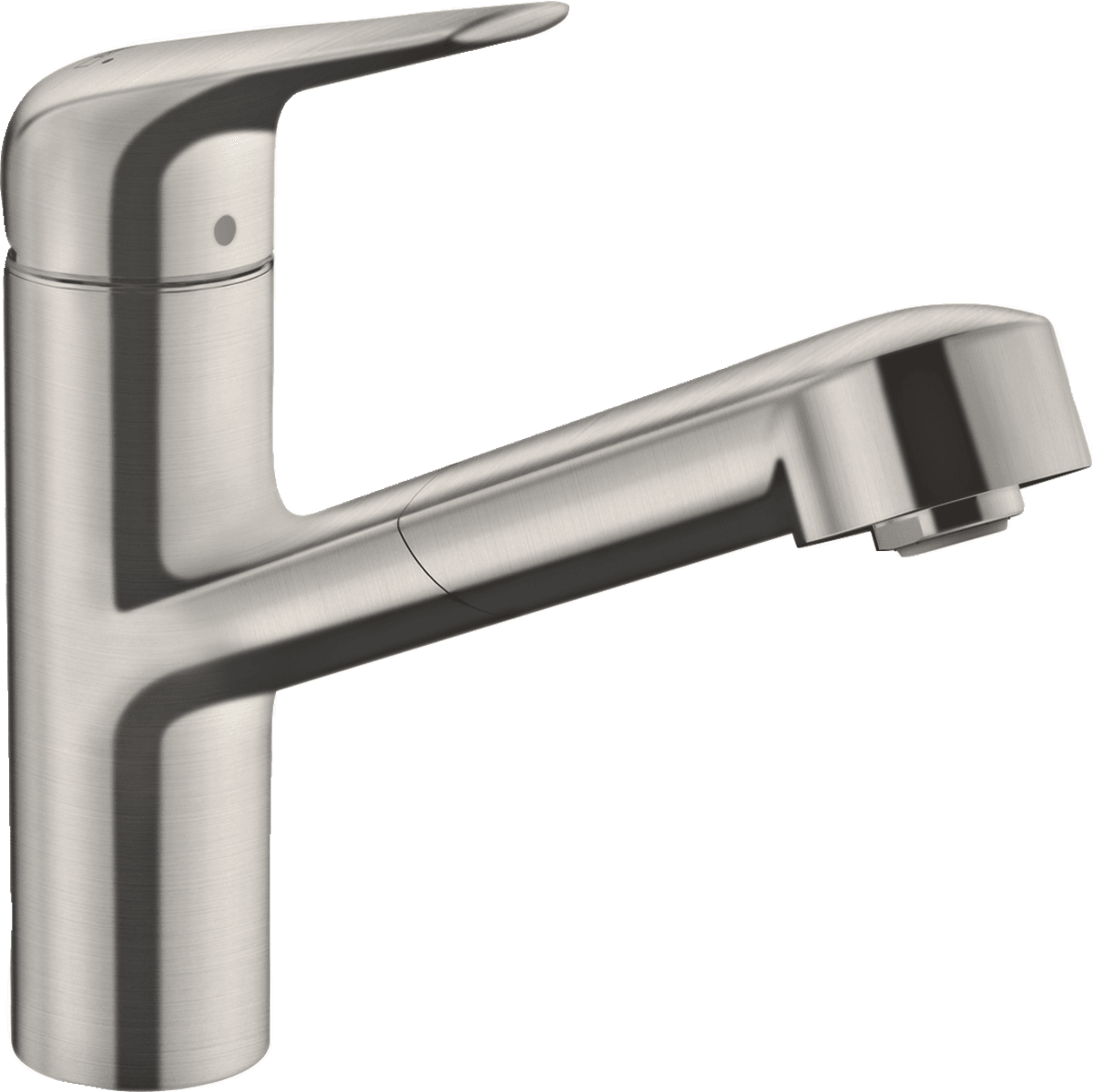 Bild von HANSGROHE Focus M42 Einhebel-Küchenmischer 150, Ausziehauslauf, 1jet, sBox #71829800 - Edelstahl Finish