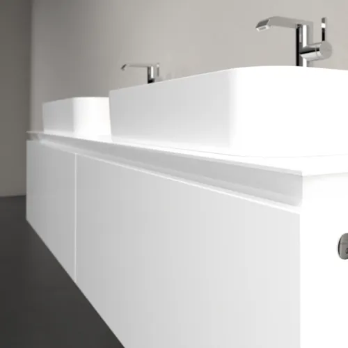 Bild von VILLEROY BOCH Legato Waschbeckenunterschrank, mit Beleuchtung, 2 Auszüge, 1600 x 380 x 500 mm, Glossy White / Glossy White #B767L0DH
