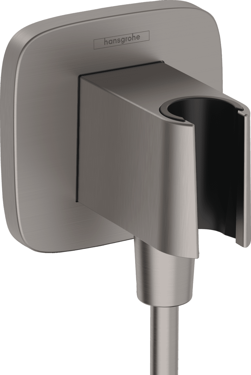 Bild von HANSGROHE FixFit Q Wandanschluss mit Brausehalter #26887340 - Brushed Black Chrome