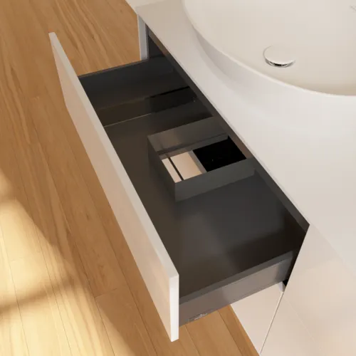 Bild von VILLEROY BOCH Finion Waschbeckenunterschrank, 4 Auszüge, 1600 x 603 x 501 mm, Glossy White Lacquer / Glass White Matt #F96100GF
