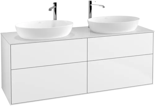 Bild von VILLEROY BOCH Finion Waschbeckenunterschrank, 4 Auszüge, 1600 x 603 x 501 mm, Glossy White Lacquer / Glass White Matt #F96100GF