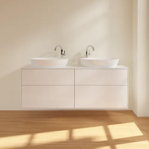 Bild von VILLEROY BOCH Finion Waschbeckenunterschrank, 4 Auszüge, 1600 x 603 x 501 mm, Glossy White Lacquer / Glass White Matt #F96100GF