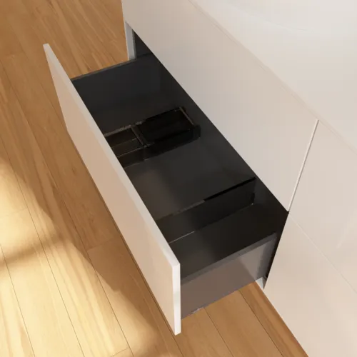 Bild von VILLEROY BOCH Finion Waschbeckenunterschrank, 4 Auszüge, 1600 x 603 x 501 mm, Glossy White Lacquer / Glass White Matt #F96100GF