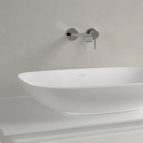 Picture of VILLEROY BOCH Loop & Friends Surface-mounted washbasin, 620 x 420 x 120 mm, White Alpin CeramicPlus, without overflow #4A5001R1
