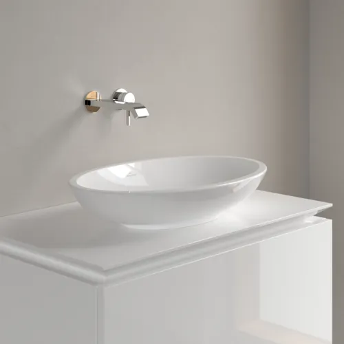Picture of VILLEROY BOCH Loop & Friends Surface-mounted washbasin, 585 x 380 x 110 mm, White Alpin CeramicPlus, with overflow #515100R1