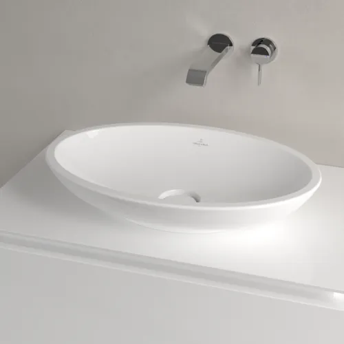 Picture of VILLEROY BOCH Loop & Friends Surface-mounted washbasin, 585 x 380 x 110 mm, White Alpin CeramicPlus, with overflow #515100R1