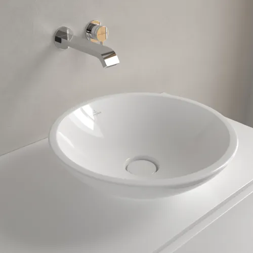 Bild von VILLEROY BOCH Loop & Friends Aufsatzwaschbecken, 430 x 430 x 120 mm, Weiß Alpin, mit Überlauf #51440001