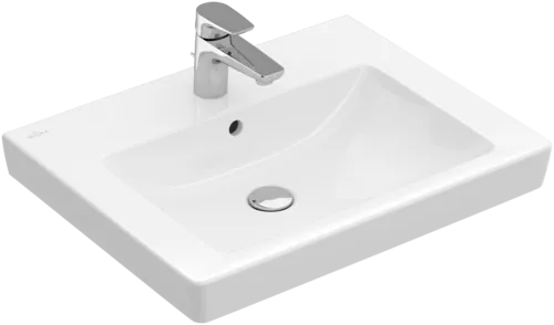 Bild von VILLEROY BOCH Subway 2.0 Waschbecken, 600 x 470 x 155 mm, Weiß Alpin CeramicPlus, mit Überlauf, Unterseite geschliffen #71136GR1