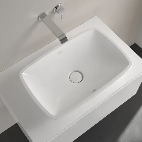 Bild von VILLEROY BOCH Loop & Friends Aufsatzwaschbecken, 585 x 380 x 110 mm, Weiß Alpin, mit Überlauf #51540001
