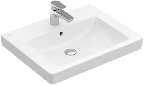 Bild von VILLEROY BOCH Subway 2.0 Waschbecken, 600 x 470 x 155 mm, Weiß Alpin CeramicPlus, mit Überlauf #7113F0R1