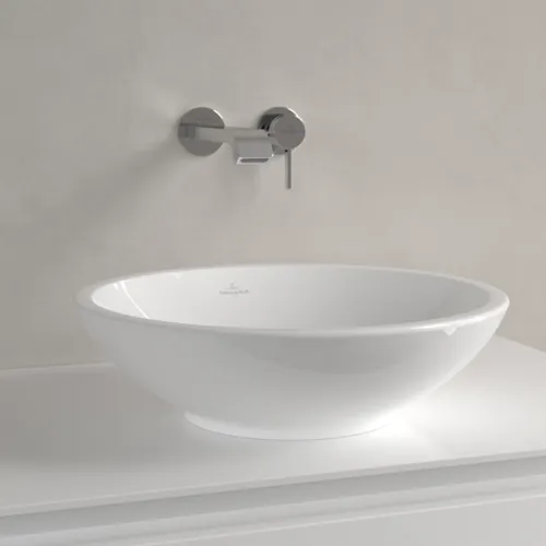 Obrázek VILLEROY BOCH Umyvadlo na desku Loop & Friends, 430 x 430 x 120 mm, bílá Alpine, bez přepadu #51440101
