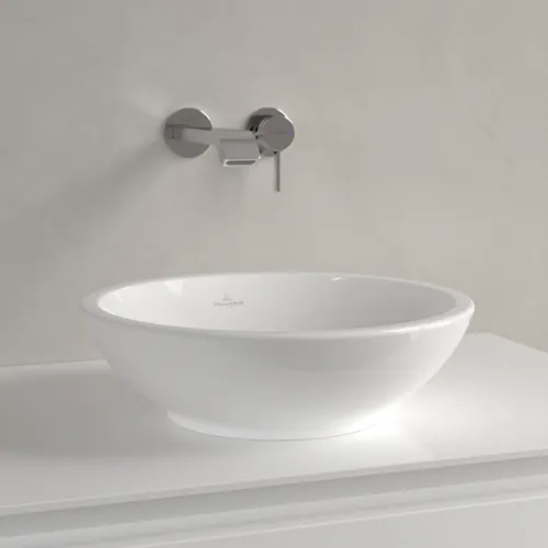 Bild von VILLEROY BOCH Loop & Friends Aufsatzwaschbecken, 380 x 380 x 110 mm, Weiß Alpin CeramicPlus, ohne Überlauf #514801R1