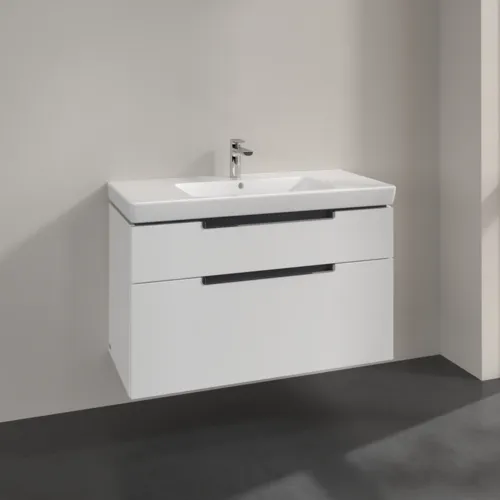 Bild von VILLEROY BOCH Subway 2.0 Waschbeckenunterschrank, 2 Auszüge, 987 x 590 x 449 mm, Glossy White #A91510DH