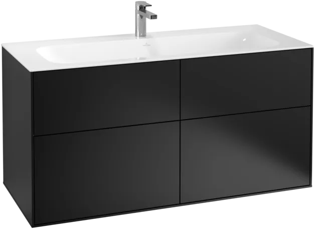 Bild von VILLEROY BOCH Finion Waschbeckenunterschrank, 4 Auszüge, 1196 x 591 x 498 mm, Black Matt Lacquer #F05000PD
