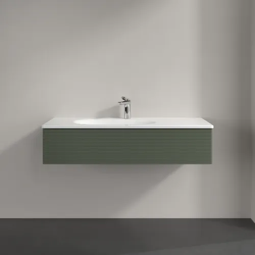 Bild von VILLEROY BOCH Antao Waschbeckenunterschrank, 1 Auszug, 1188 x 256 x 493 mm, Front mit Struktur, Leaf Green Matt Lacquer K03100HL