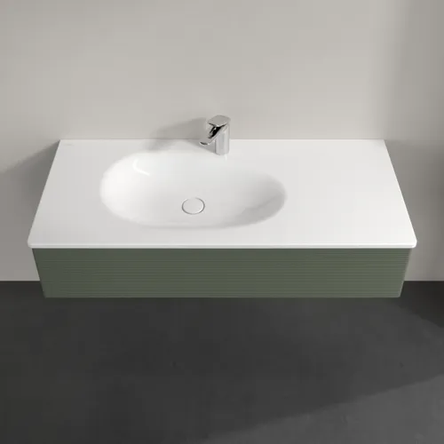 Bild von VILLEROY BOCH Antao Waschbeckenunterschrank, 1 Auszug, 1188 x 256 x 493 mm, Front mit Struktur, Leaf Green Matt Lacquer K03100HL