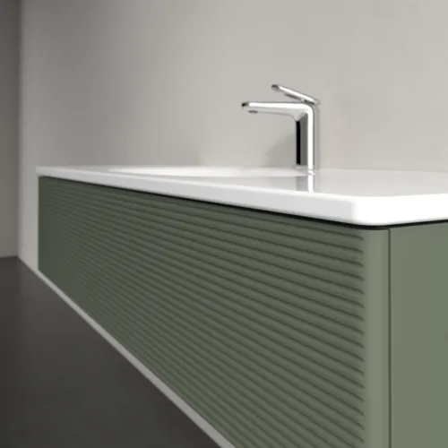 Bild von VILLEROY BOCH Antao Waschbeckenunterschrank, 1 Auszug, 1188 x 256 x 493 mm, Front mit Struktur, Leaf Green Matt Lacquer K03100HL