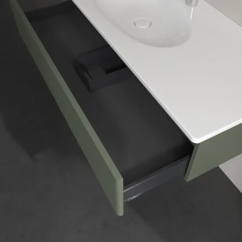 Bild von VILLEROY BOCH Antao Waschbeckenunterschrank, 1 Auszug, 1188 x 256 x 493 mm, Front mit Struktur, Leaf Green Matt Lacquer K03100HL
