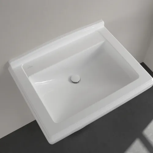 Picture of VILLEROY BOCH Hommage Washbasin, 750 x 580 x 200 mm, White Alpin CeramicPlus, with overflow #7101A1R1