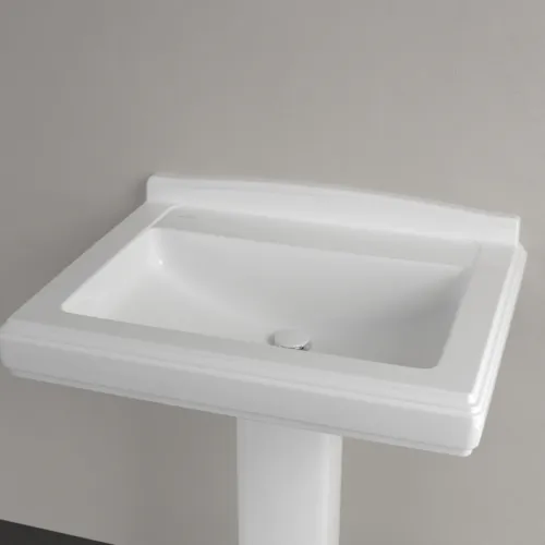 Picture of VILLEROY BOCH Hommage Washbasin, 750 x 580 x 200 mm, White Alpin CeramicPlus, with overflow #7101A1R1