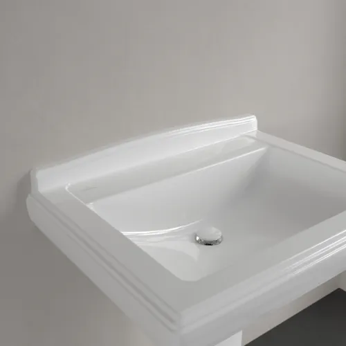 Picture of VILLEROY BOCH Hommage Washbasin, 750 x 580 x 200 mm, White Alpin CeramicPlus, with overflow #7101A1R1