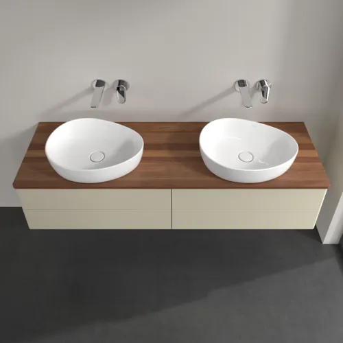 Obrázek VILLEROY BOCH Antao Vanity unit, 4 pull-out compartments, 1600 x 360 x 500 mm, Front without structure, Silk Grey Matt Lacquer / Warm Walnut #K28012HJ