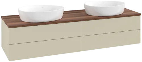Bild von VILLEROY BOCH Antao Waschbeckenunterschrank, 4 Auszüge, 1600 x 360 x 500 mm, Front ohne Struktur, Silk Grey Matt Lacquer / Warm Walnut #K28012HJ