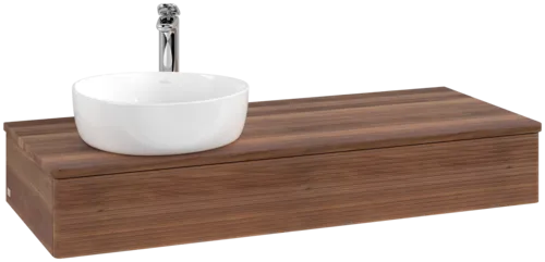 Bild von VILLEROY BOCH Antao Waschbeckenunterschrank, 1 Auszug, 1200 x 190 x 500 mm, Front mit Struktur, Warm Walnut / Warm Walnut #K11152HM