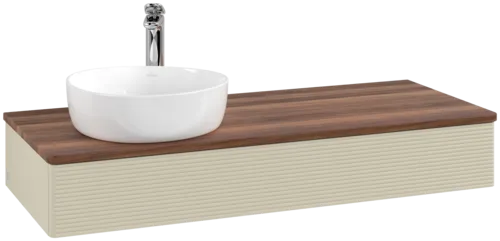 Obrázek VILLEROY BOCH Antao Vanity unit, 1 pull-out compartment, 1200 x 190 x 500 mm, Front with grain texture, Silk Grey Matt Lacquer / Warm Walnut #K11152HJ