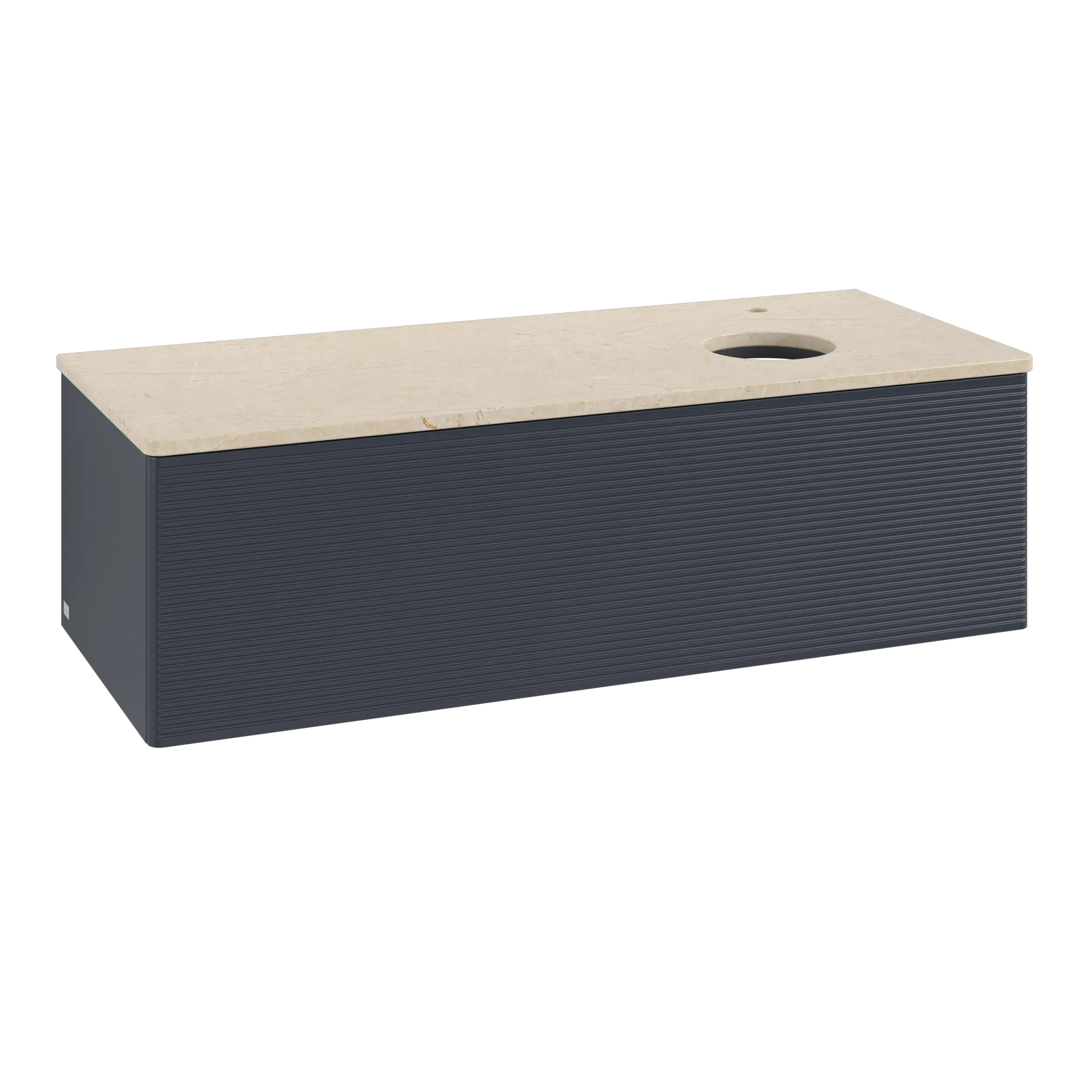 Bild von VILLEROY BOCH Antao Waschbeckenunterschrank, 1 Auszug, 1200 x 360 x 500 mm, Front mit Struktur, Midnight Blue Matt Lacquer / Botticino #K34153HG