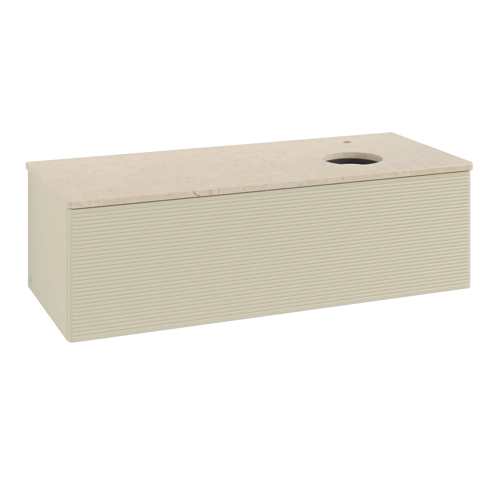 Bild von VILLEROY BOCH Antao Waschbeckenunterschrank, 1 Auszug, 1200 x 360 x 500 mm, Front mit Struktur, Silk Grey Matt Lacquer / Botticino #K34153HJ