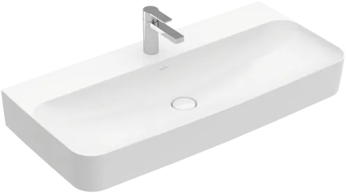 Bild von VILLEROY BOCH Finion Waschbecken, 1000 x 470 x 165 mm, Weiß Alpin CeramicPlus, mit verdecktem Überlauf, Unterseite geschliffen #41681BR1