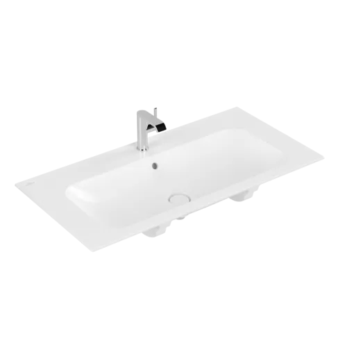 Bild von VILLEROY BOCH Finion Schrankwaschtisch, 1000 x 500 x 160 mm, Stone White CeramicPlus, mit verdecktem Überlauf #4164ABRW
