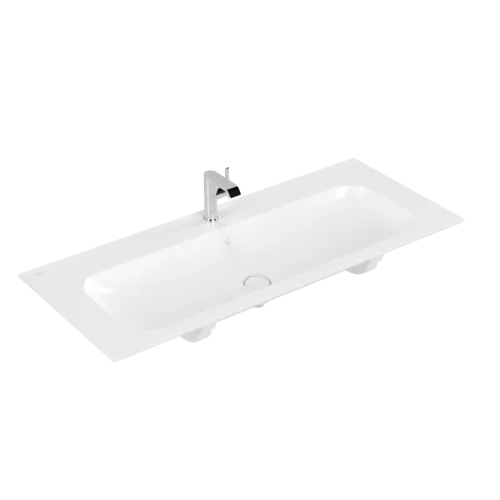Obrázek VILLEROY BOCH Umyvadlo na skříňku Finion, 1200 x 500 x 160 mm, Stone White CeramicPlus, se skrytým přepadem, neleštěné #4164CBRW