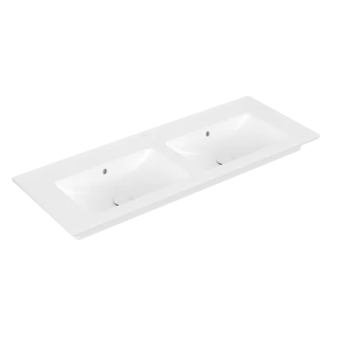 Bild von VILLEROY BOCH Venticello Schrank-Doppelwaschtisch, 1300 x 500 x 170 mm, Stone White CeramicPlus, mit Überlauf #4111DJRW