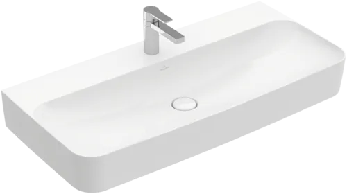 Bild von VILLEROY BOCH Finion Waschbecken, 1000 x 470 x 165 mm, Weiß Alpin CeramicPlus, mit verdecktem Überlauf #4168ABR1