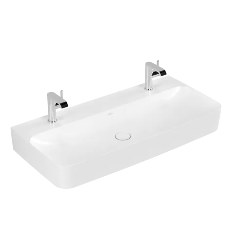 Obrázek VILLEROY BOCH Umyvadlo Finion, 1000 x 470 x 165 mm, Stone White CeramicPlus, bez přepadu, leštěné #41681LRW