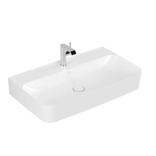 Bild von VILLEROY BOCH Finion Waschbecken, 800 x 470 x 165 mm, Stone White CeramicPlus, ohne Überlauf #416881RW