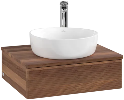 Bild von VILLEROY BOCH Antao Waschbeckenunterschrank, 1 Auszug, 600 x 190 x 500 mm, Front mit Struktur, Warm Walnut / Warm Walnut #K07152HM