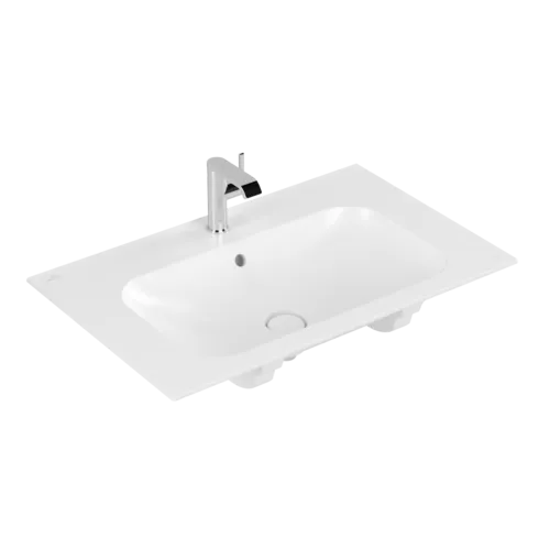 Bild von VILLEROY BOCH Finion Schrankwaschtisch, 800 x 500 x 160 mm, Stone White CeramicPlus, mit verdecktem Überlauf #416484RW
