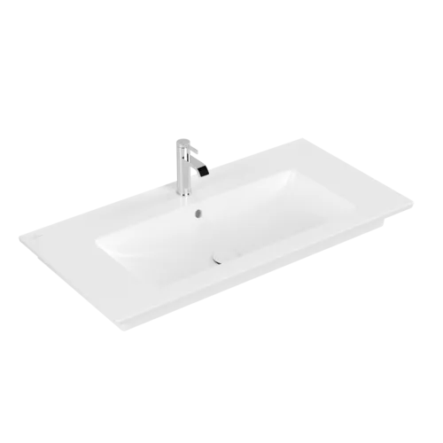 Bild von VILLEROY BOCH Venticello Schrankwaschtisch, 1000 x 500 x 170 mm, Stone White CeramicPlus, mit Überlauf #4104ALRW