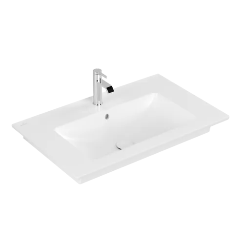 Obrázek VILLEROY BOCH Skříňkové umyvadlo Venticello, 800 x 500 x 165 mm, Stone White CeramicPlus, s přepadem #41048LRW