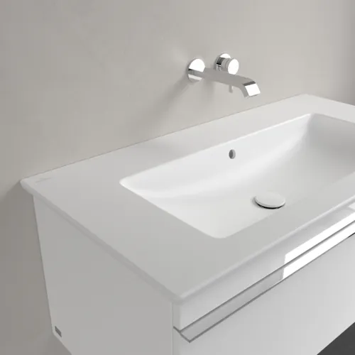 Bild von VILLEROY BOCH Venticello Schrankwaschtisch, 1000 x 500 x 170 mm, Stone White CeramicPlus, mit Überlauf #4104AJRW